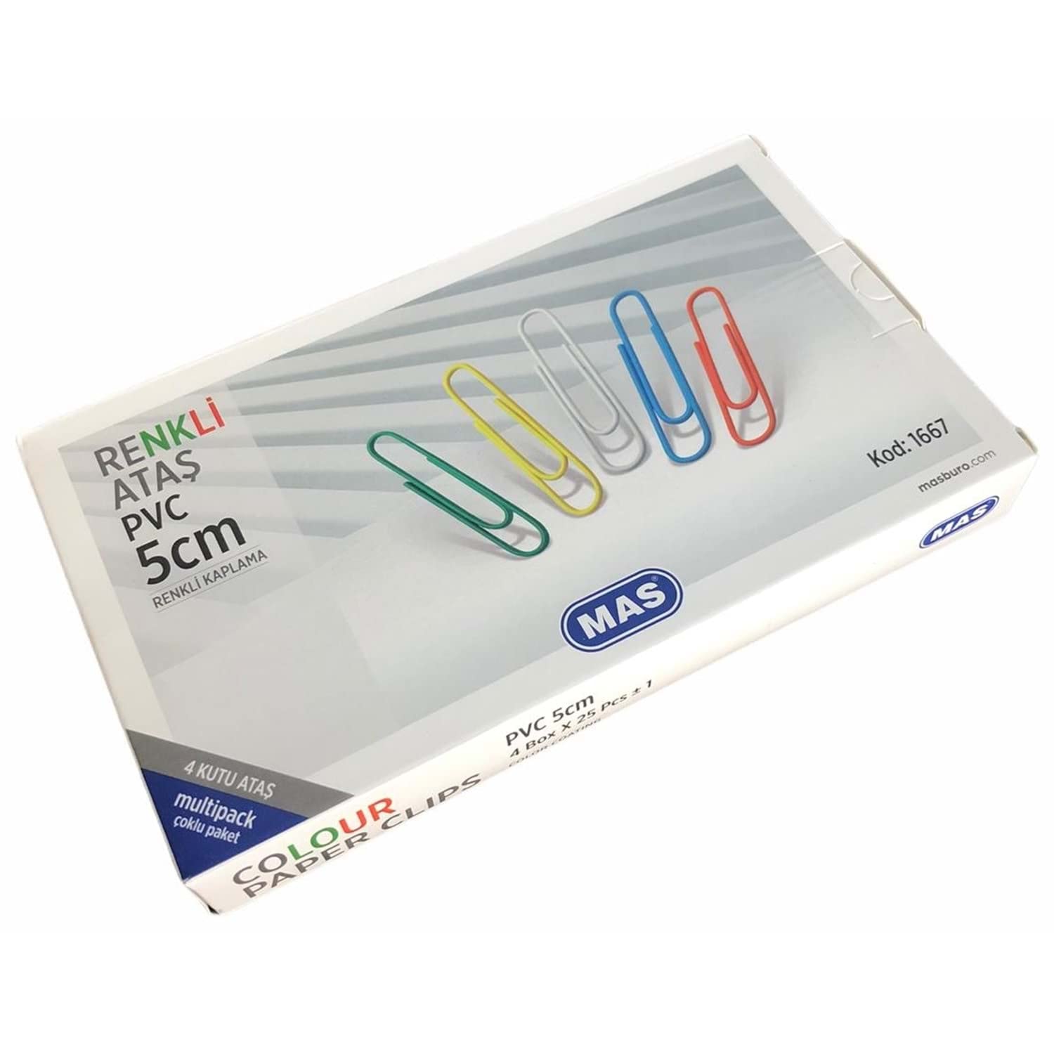 MAS Multipack Renkli Dev Ataş PVC Kaplı 50 Milimetre 4 Paket