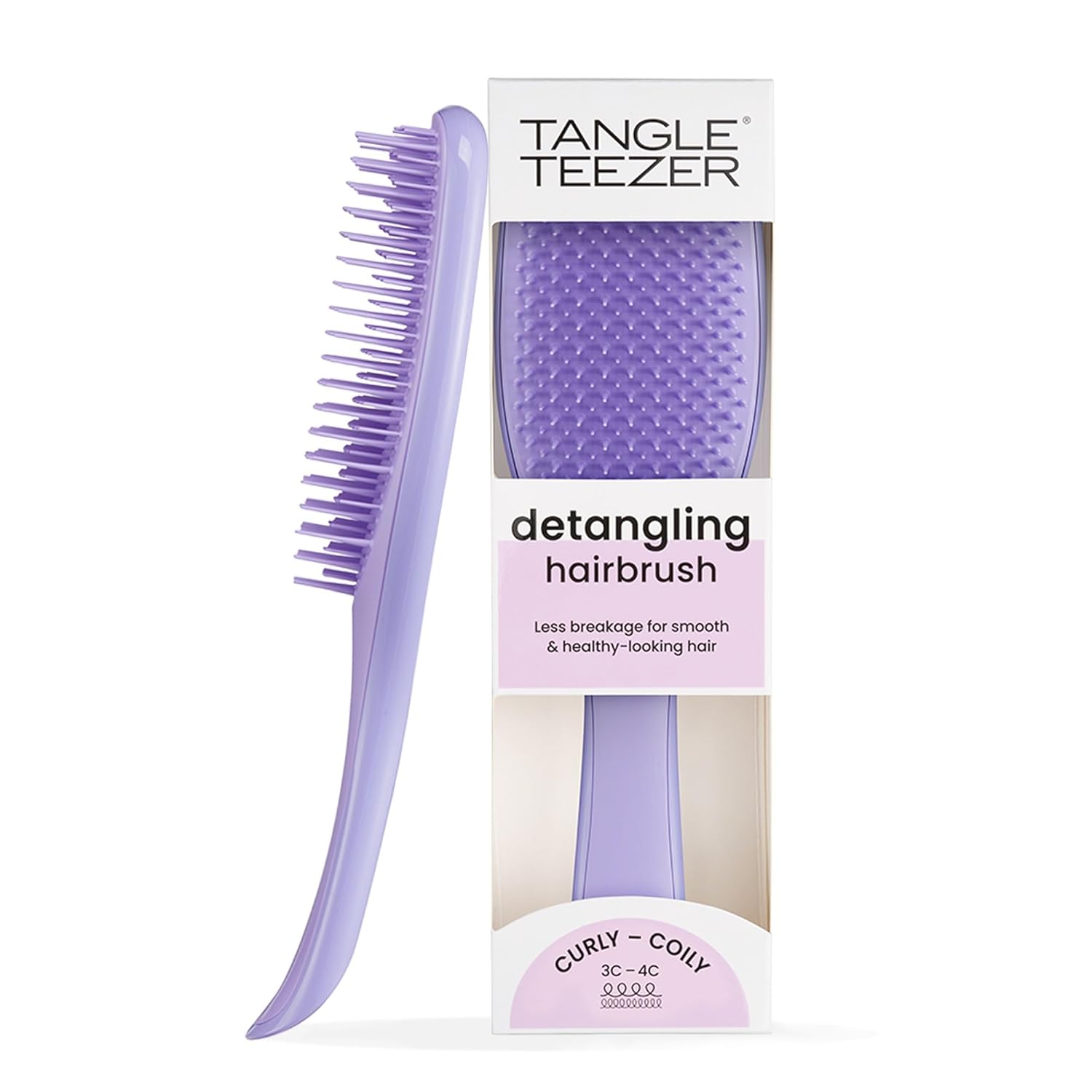Tangle Teezer Doğal Kıvırcık Nihai Dolaşık Açıcı Fırça, Kuru ve Islak Saç Fırçası Detangler, 3C ila 4C Saçlar için, Mor Tutku