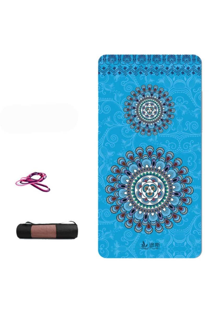 Yoga Matı Ve Pilates Minderi 6mm Mandala Desenli Mavi