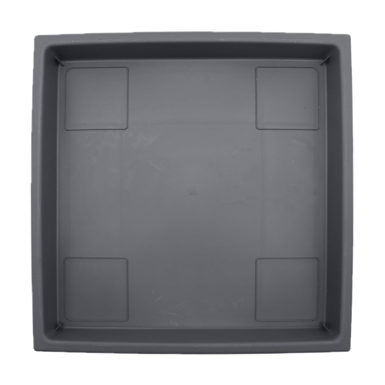 The HC Companies 14 İnç Accent Kare Plastik Bitki Tabağı - Saksılar için İç Mekan Dış Mekan Bitki Tepsileri - 14"x14"x1.8", Sıcak Gri