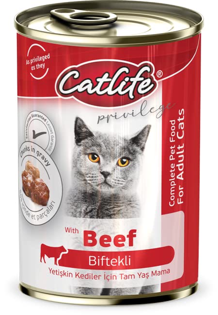 CLF15-CATLİFE BİFTEKLİ KEDİ KONSERVE (12 x 400 gr)