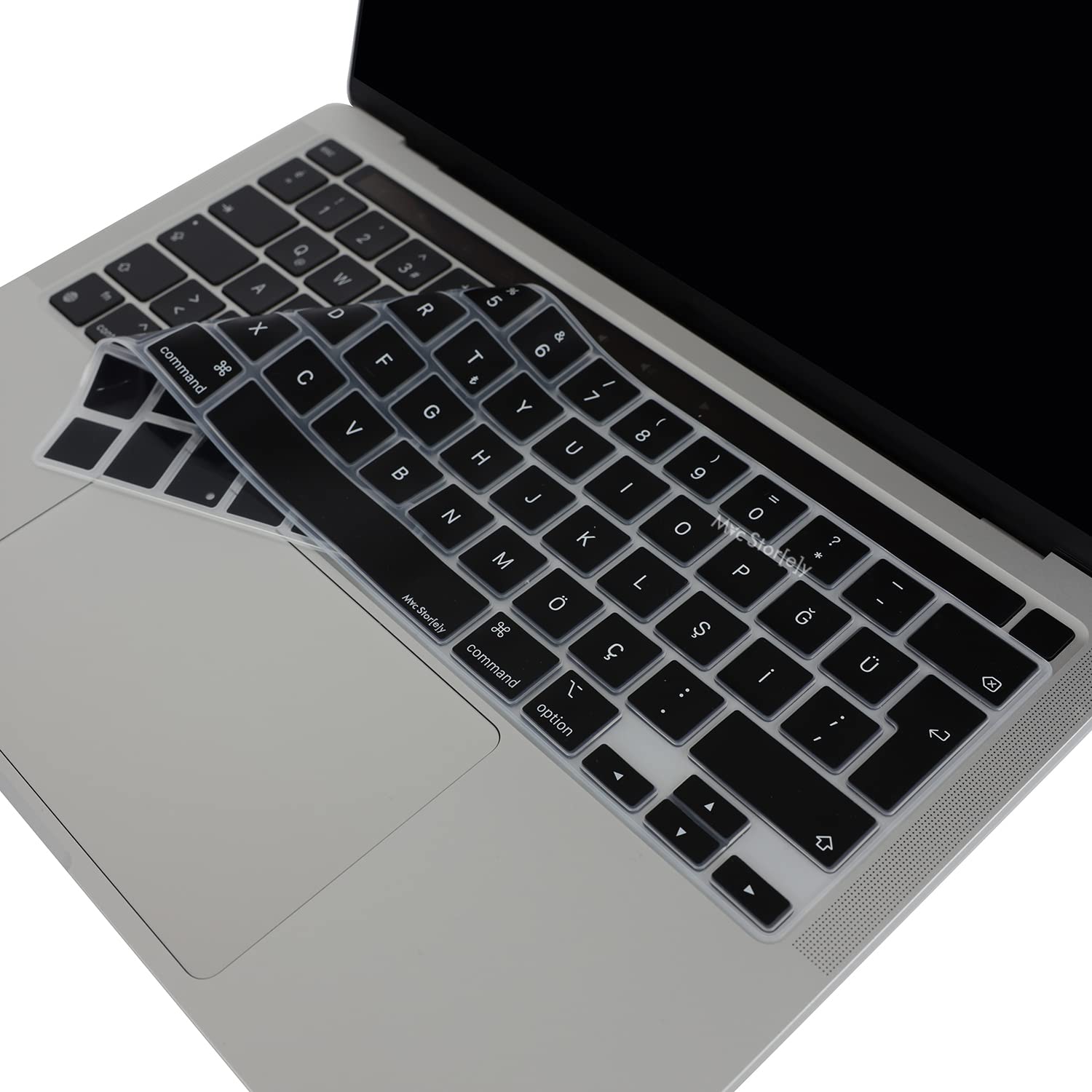 McStorey MacBook Pro Türkçe Q Klavye Koruyucu Silikon – EU UK ISO Enter – Touch Bar Uyumlu – 13 inç