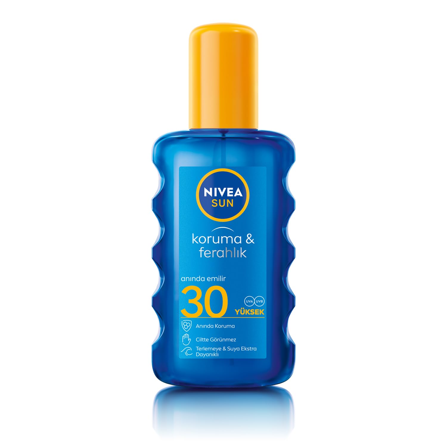 NIVEA SUN SPF30 Güneş Koruyucu Vücut Spreyi 200ml, Ferahlatıcı, Suya Dayanıklı, Anında UVA UVB Koruması