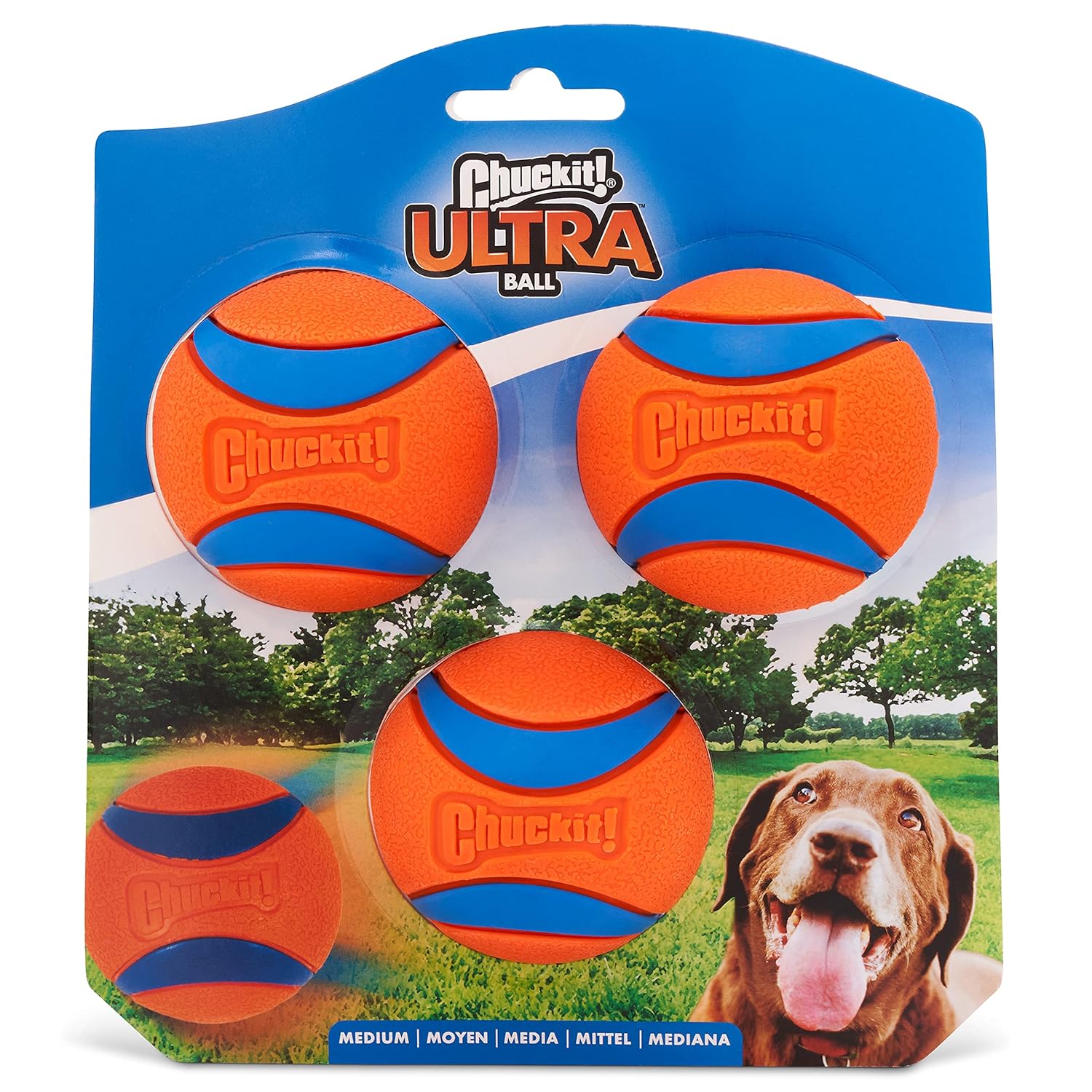 Chuckit! Ultra Ball Köpek Oyuncak Topu, 3 Adet (Medium) - Yüksek Sıçrama Gücü, Dayanıklı Kauçuk, Yüzen ve Chuck It Launcher Uyumlu