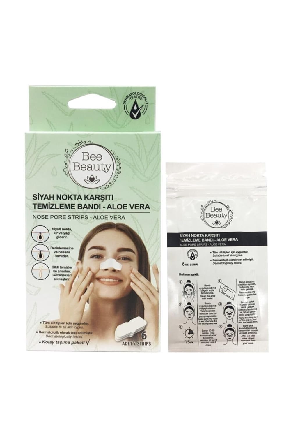 Bee Beauty Aloe Vera Siyah Nokta Bandı 6'lı