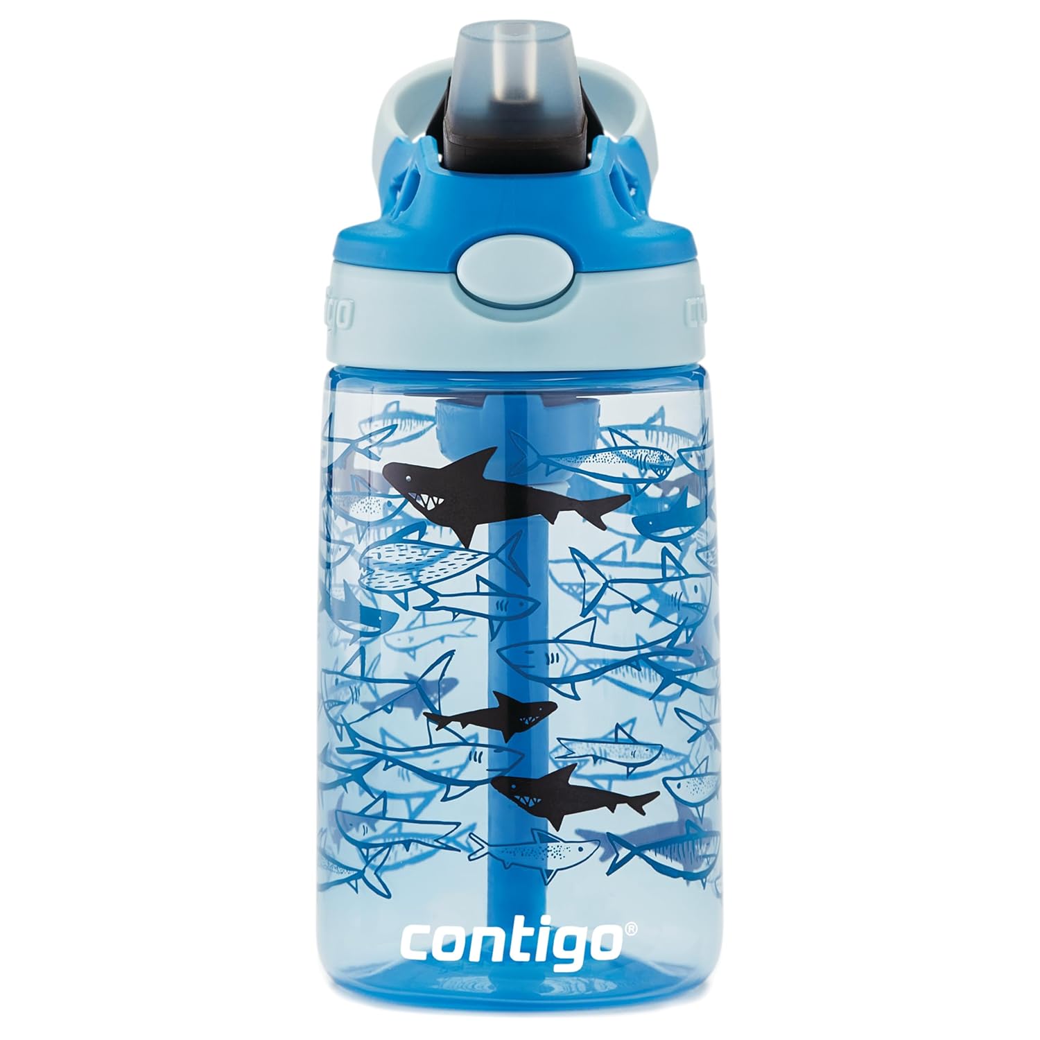 Contigo Gizmo Flip Pro Sharks Tritan Çocuk Suluğu 420 Açık Mavi