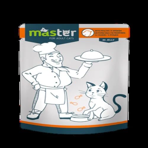 Master Kümes Hayvanlı Pouch Kedi Maması Jöle, 80Gr, 24 Adet