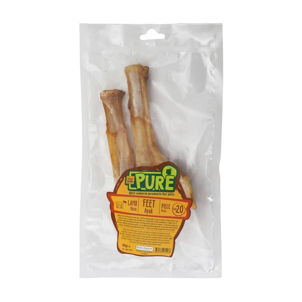 Delibon Kurutulmuş Kuzu Ayak Parça Köpek Ödül Maması 2 Ad 100 Gr