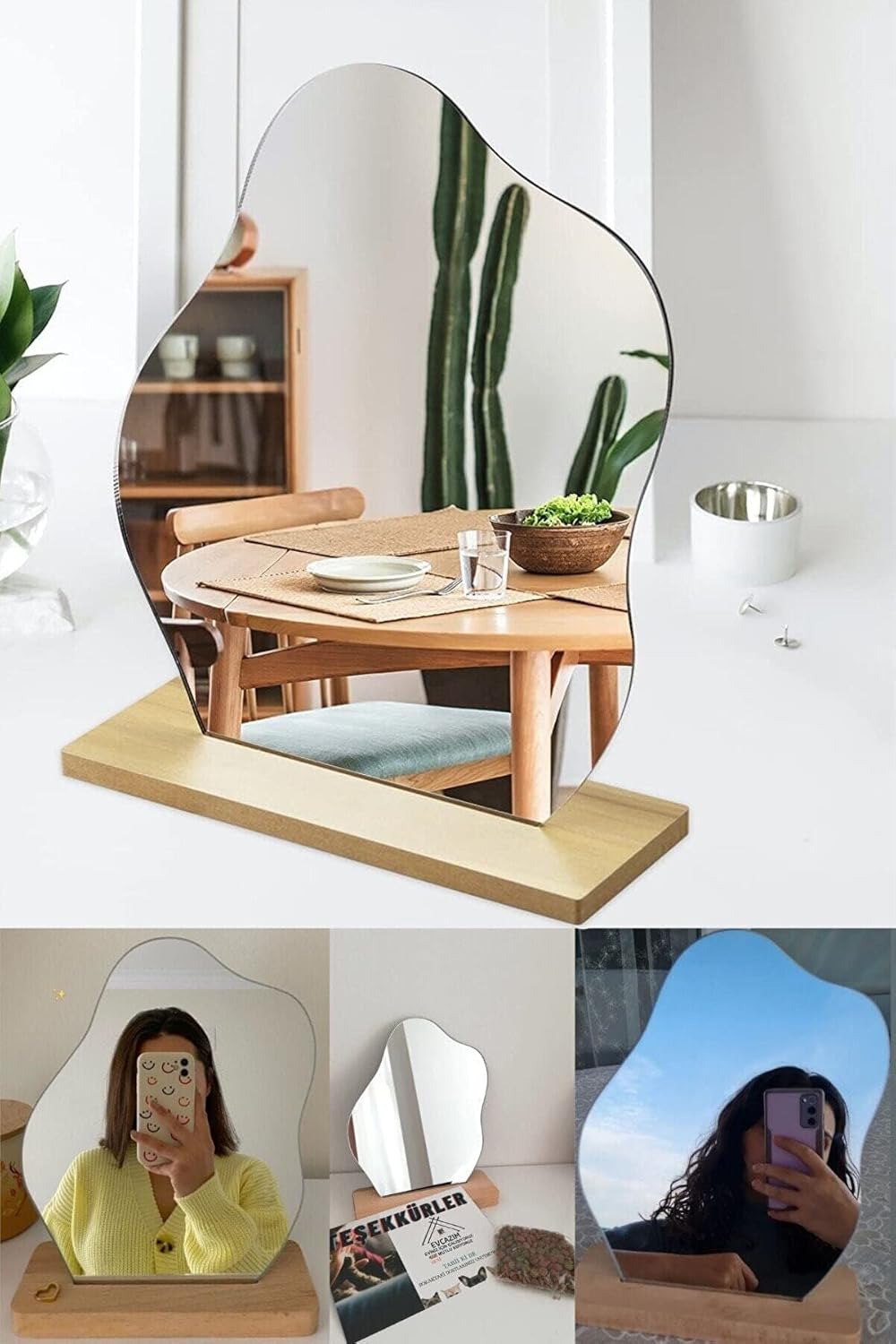 EVCAZIM Düzensiz Estetik Makyaj Aynası Çerçevesiz