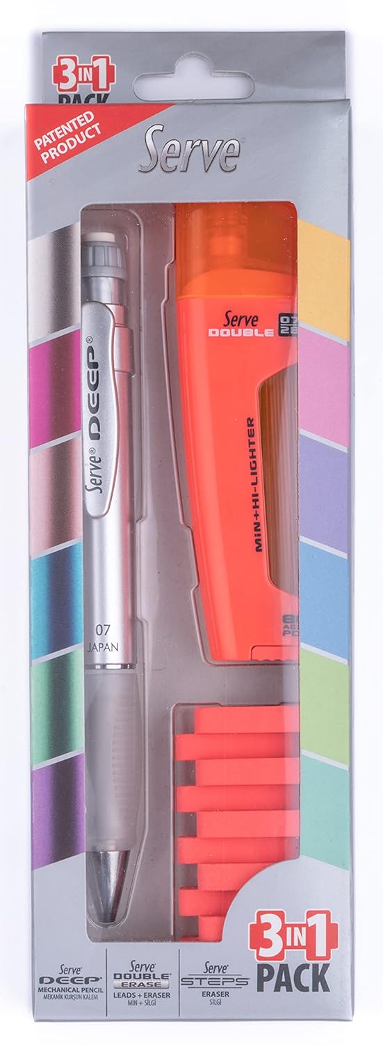 Serve Deep M.Gri 07 & Dbl & Steps Silgi F.Kırmızı 3lu