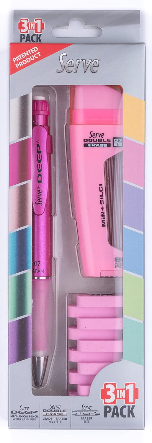 Serve Deep M.Pembe 07 & Dbl-Erase & Steps Silgi S.Pmb 3lu