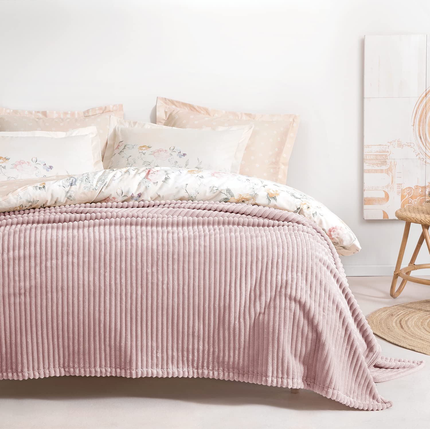 Yataş Bedding Holly Wellsoft Battaniye Çift Kişilik - Pudra