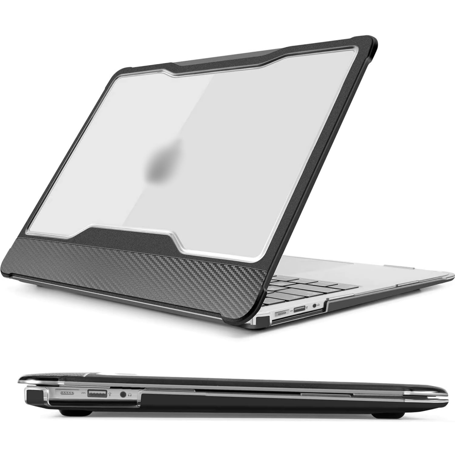 McStorey MacBook Air Kılıf 13 inç – A1369 A1466 ile Uyumlu 2010-2017 Eski USB Girişli Model | Darbe Emici Sert Koruma Kapak | İnce, Hafif, Çizilmeye Dayanıklı Karbon Fiber Tasarım Siyah