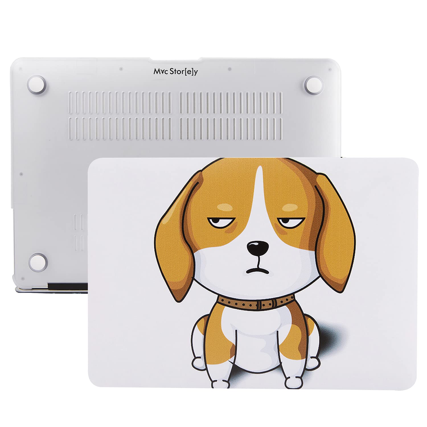 McStorey MacBook Pro 13 Kılıf A2338 A2289 A2251 A2159 A1989 A1706 A1708 Uyumlu M1 M2 TPU Sert Kapak İnce Hafif Hava Menfezli Lazer UV Baskı Köpek Dostu Tasarım Kahverengi