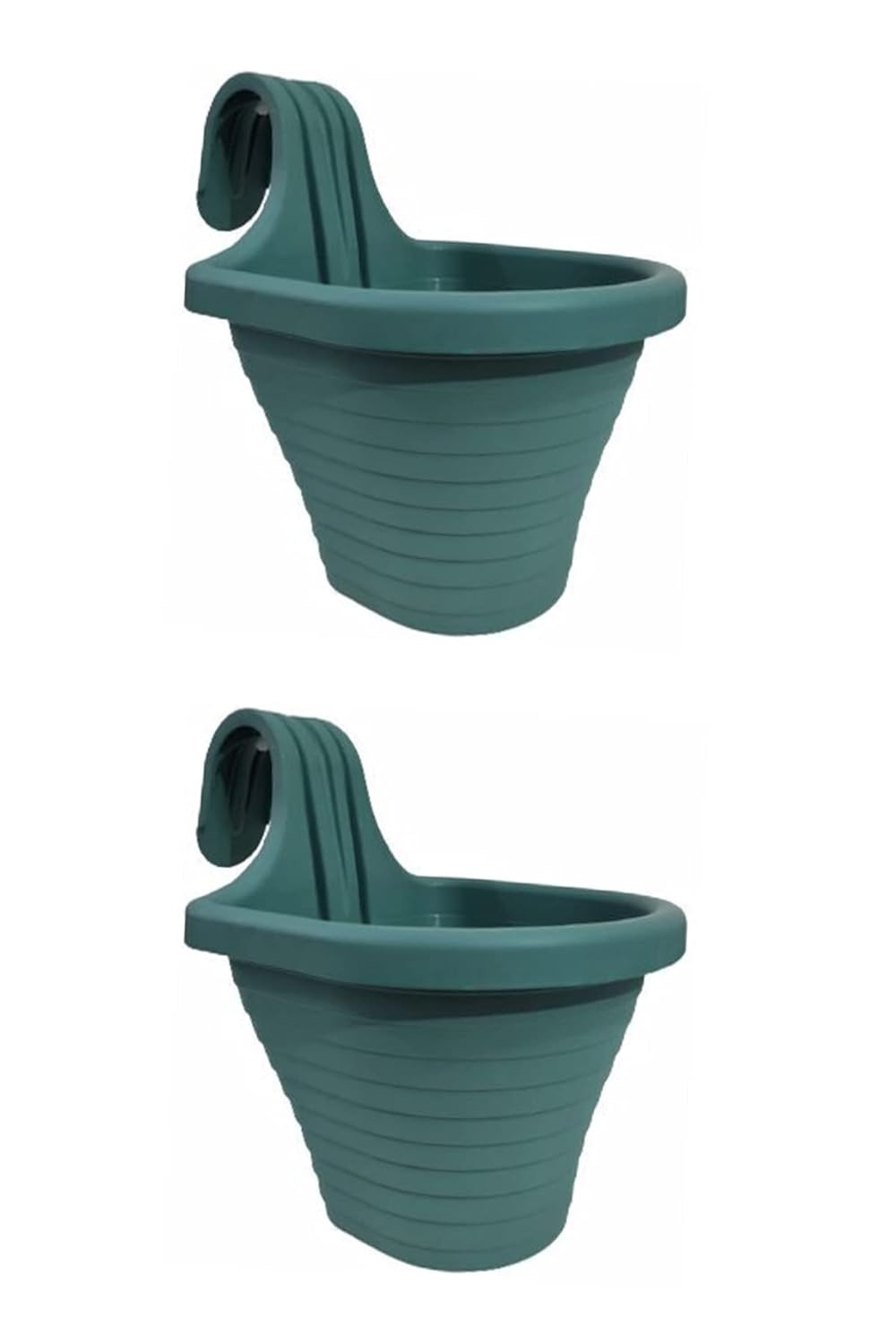 Tom1 Askılı Balkon Saksı 20 cm, 3 Litre 2 Adet Yeşil