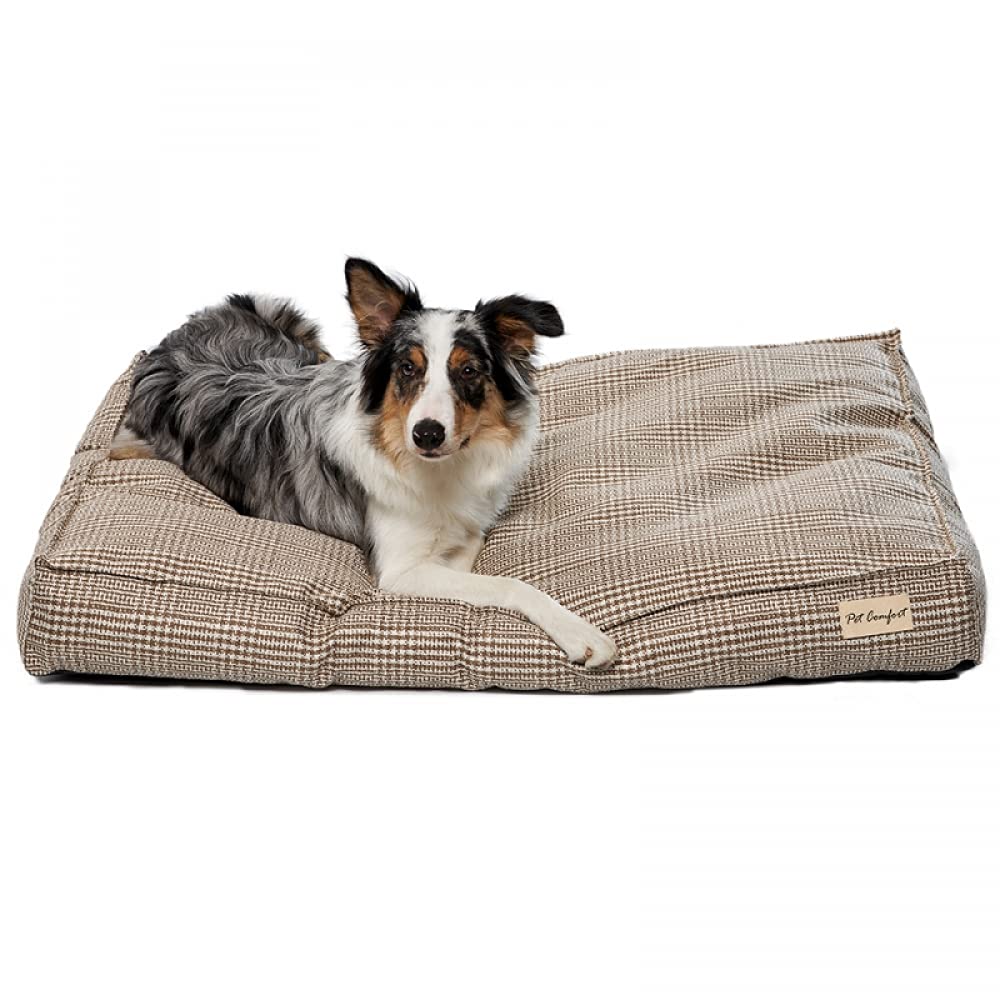 Pet Comfort Lima Bej Kareli Köpek Yatağı M 90x60cm