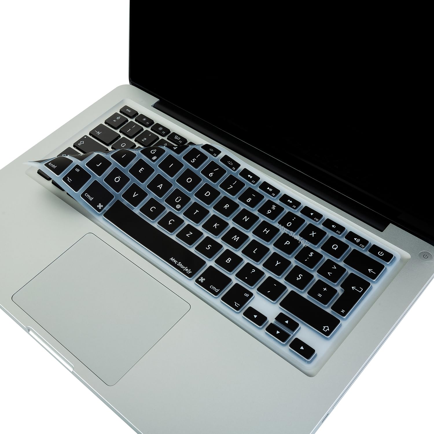 McStorey Türkçe F Klavye Koruyucu Silikon Apple MacBook Air 13 & Pro 13/15 ile Uyumlu | TR F Dizayn | A1278 A1502 A1425 A1369 A1466 A1286 A1398 Siyah