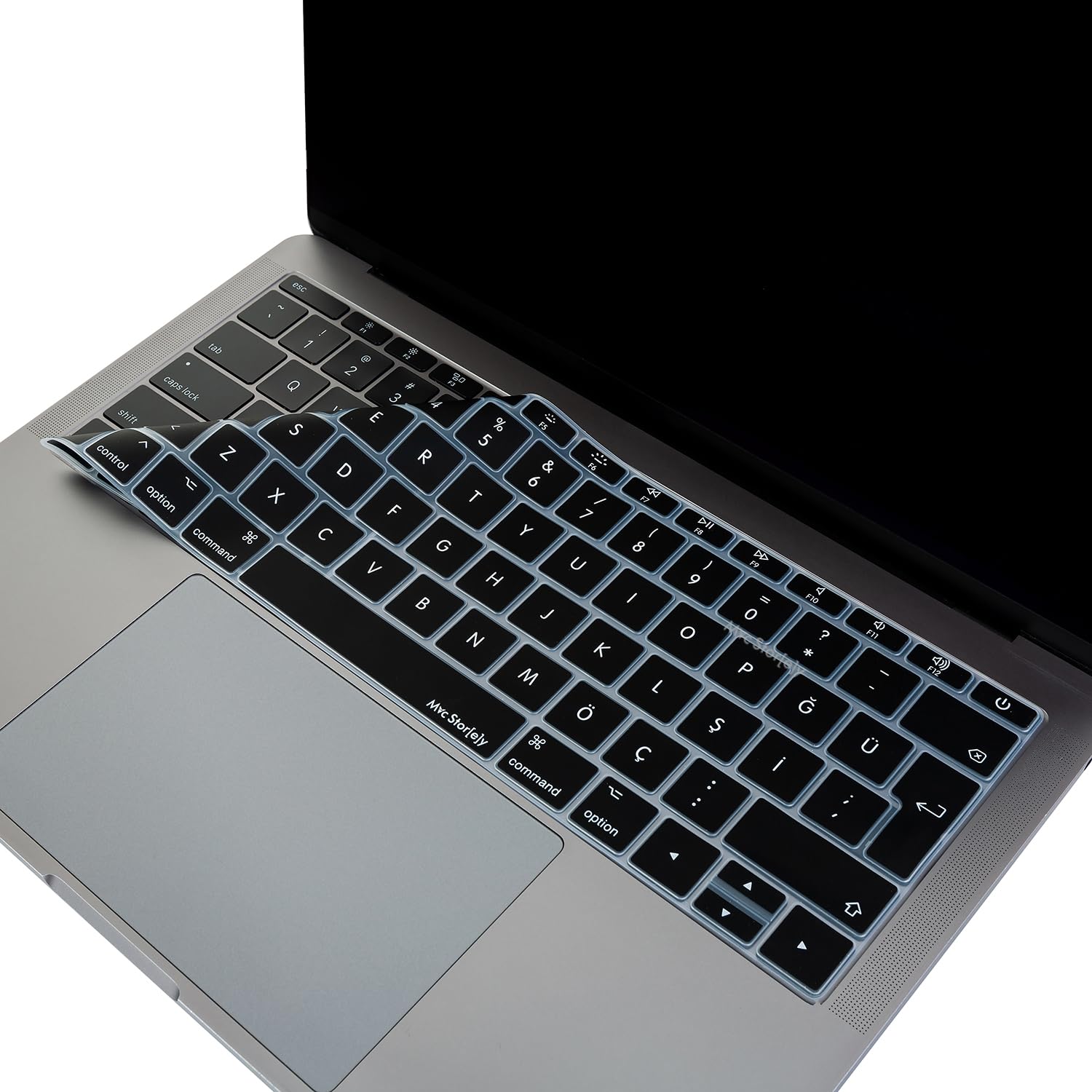 McStorey MacBook Klavye Koruyucu Türkçe Q – A1534 & A1708 Uyumlu – UK ISO Ters L Enter – İnce Silikon, Yıkanabilir Siyah