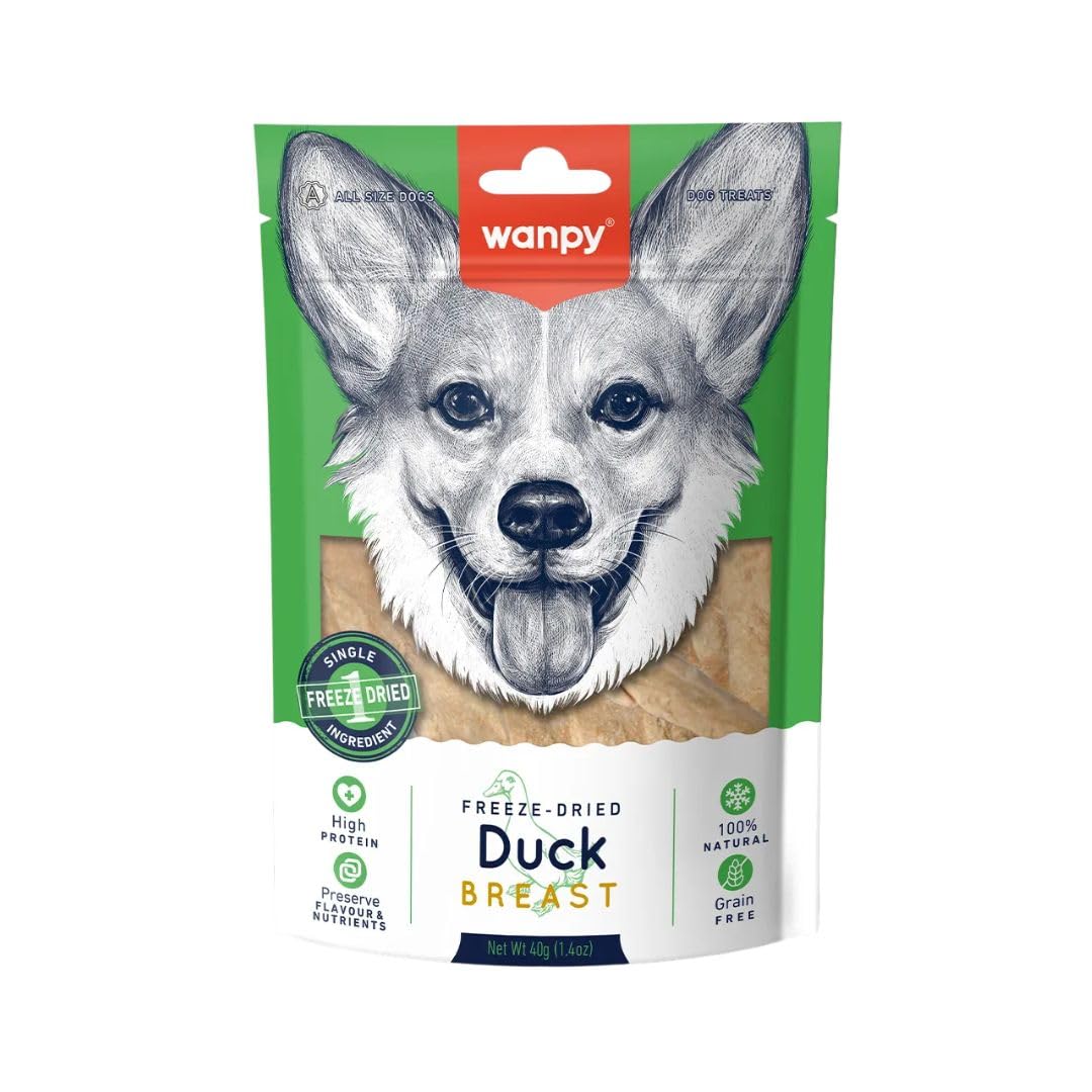 Wanpy Köpek Dondurularak Kurutulmuş Ördek Göğüs, 40 Gram