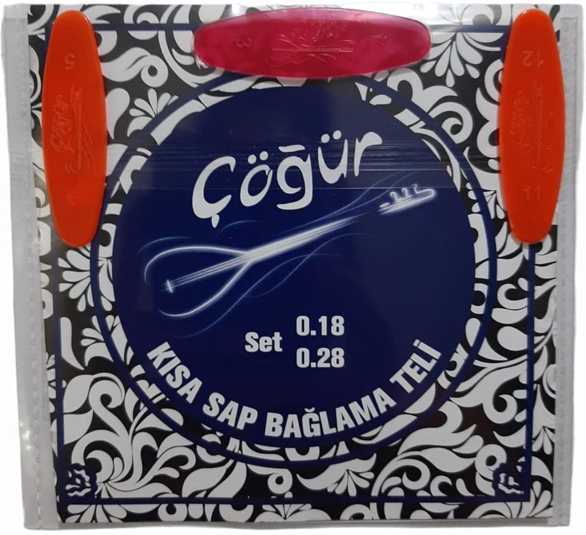 Çöğür Kısa Sap Bağlama Saz 0.18 Tam Takım Tel + 3 Tezene