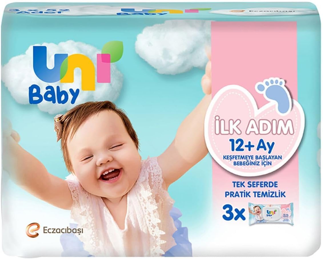 Uni Baby İlk Adım Aloe Veralı Islak Mendil (3 x 52 Adet)