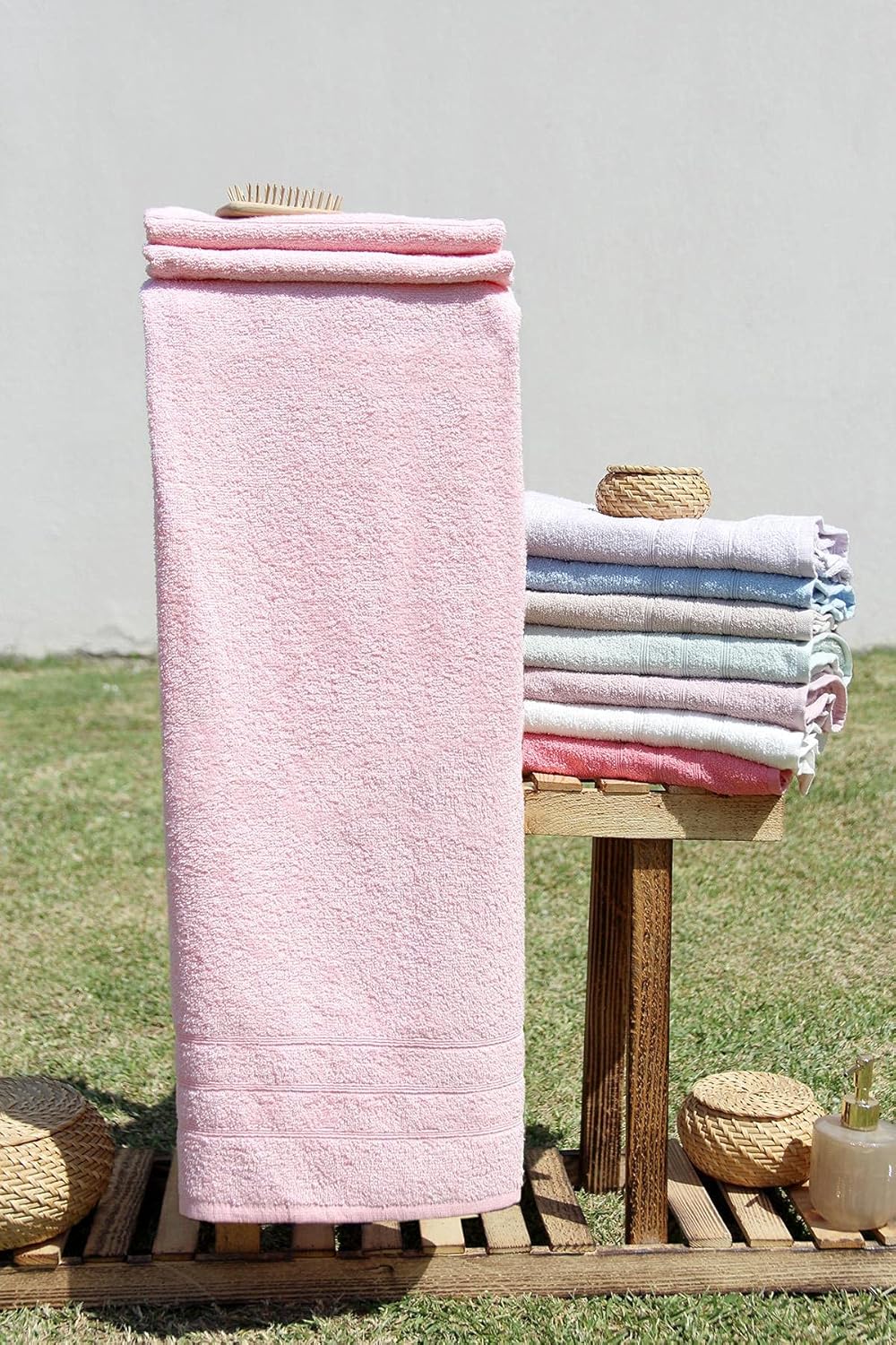 Baveno %100 Pamuk Renkli 70x140 Banyo Havlusu TOZ PEMBE
