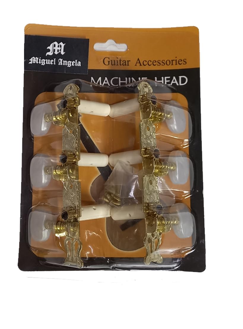 Miguel Angela MAMHT333GD Klasik Gitar Burgusu Burgu Seti 3 Sağ ve 3 Sol - Professional Guitar Classical Guitar String Tuning Pegs Machine Heads