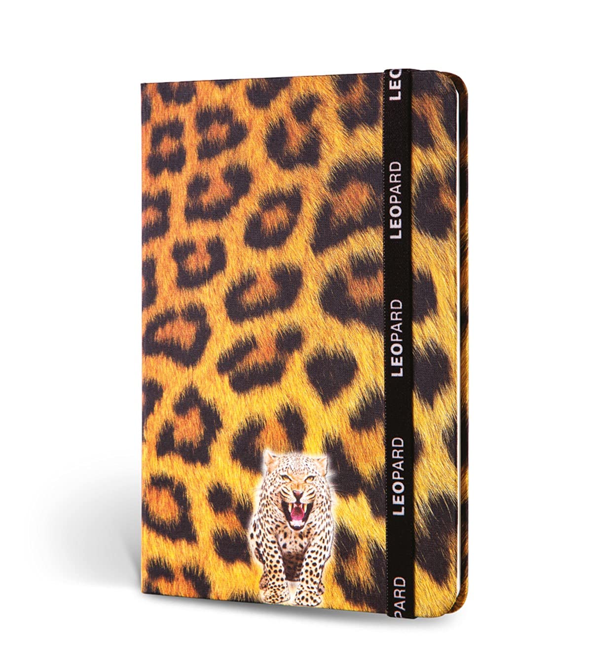 Le Color Kumaş Defter Çizgili Lastikli Leopar