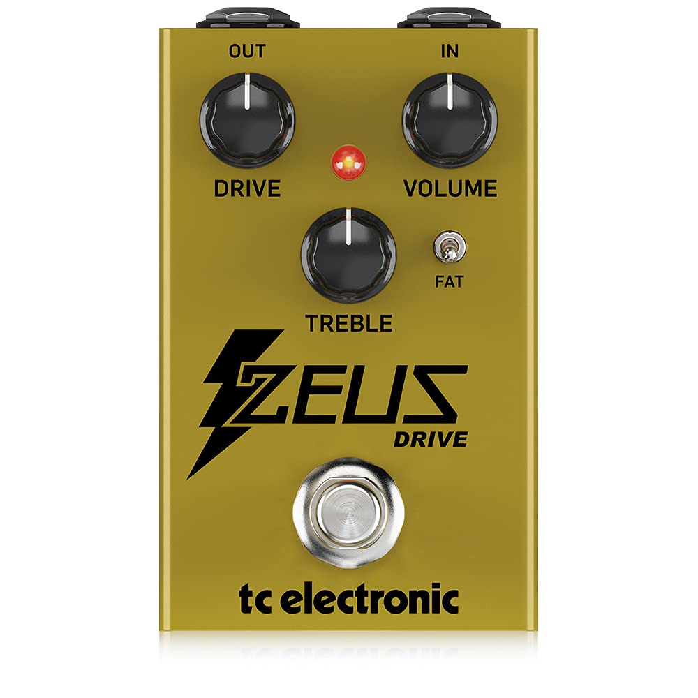 TC Electronic ZEUS DRIVE OVERDRIVE Efsanevi Dinamik Overdrive Boost Pedalı, FAT Mod Anahtarı ve İsteğe Bağlı Tamponlu Bypass