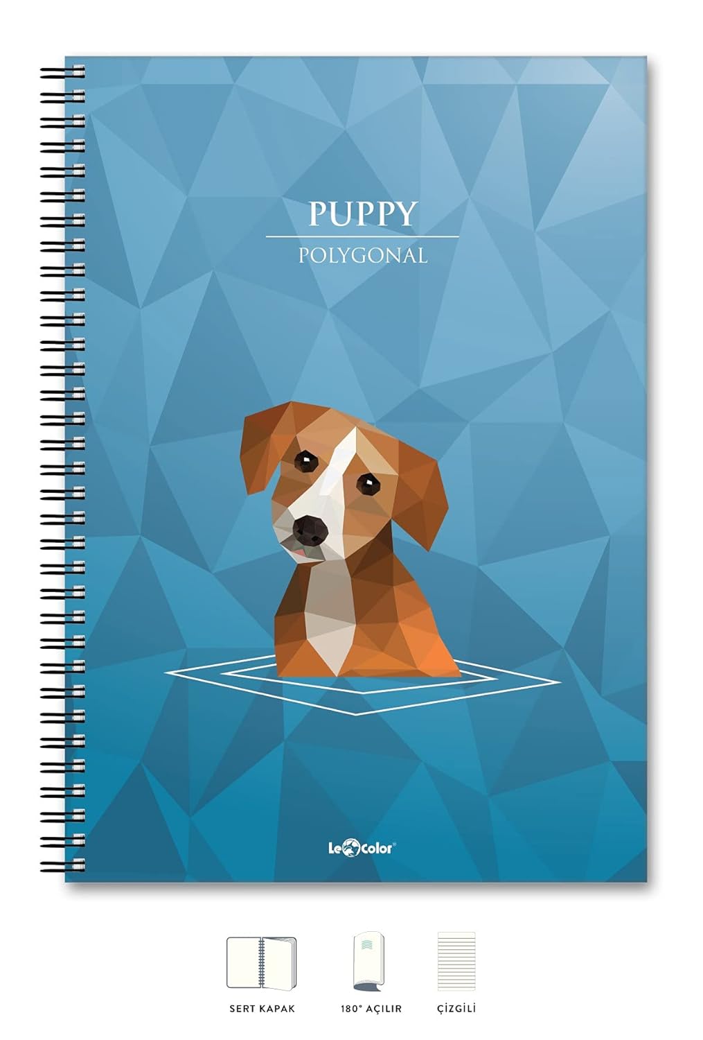 Le Color A4 Defter Çizgili 200 syf Köpek Polygonal