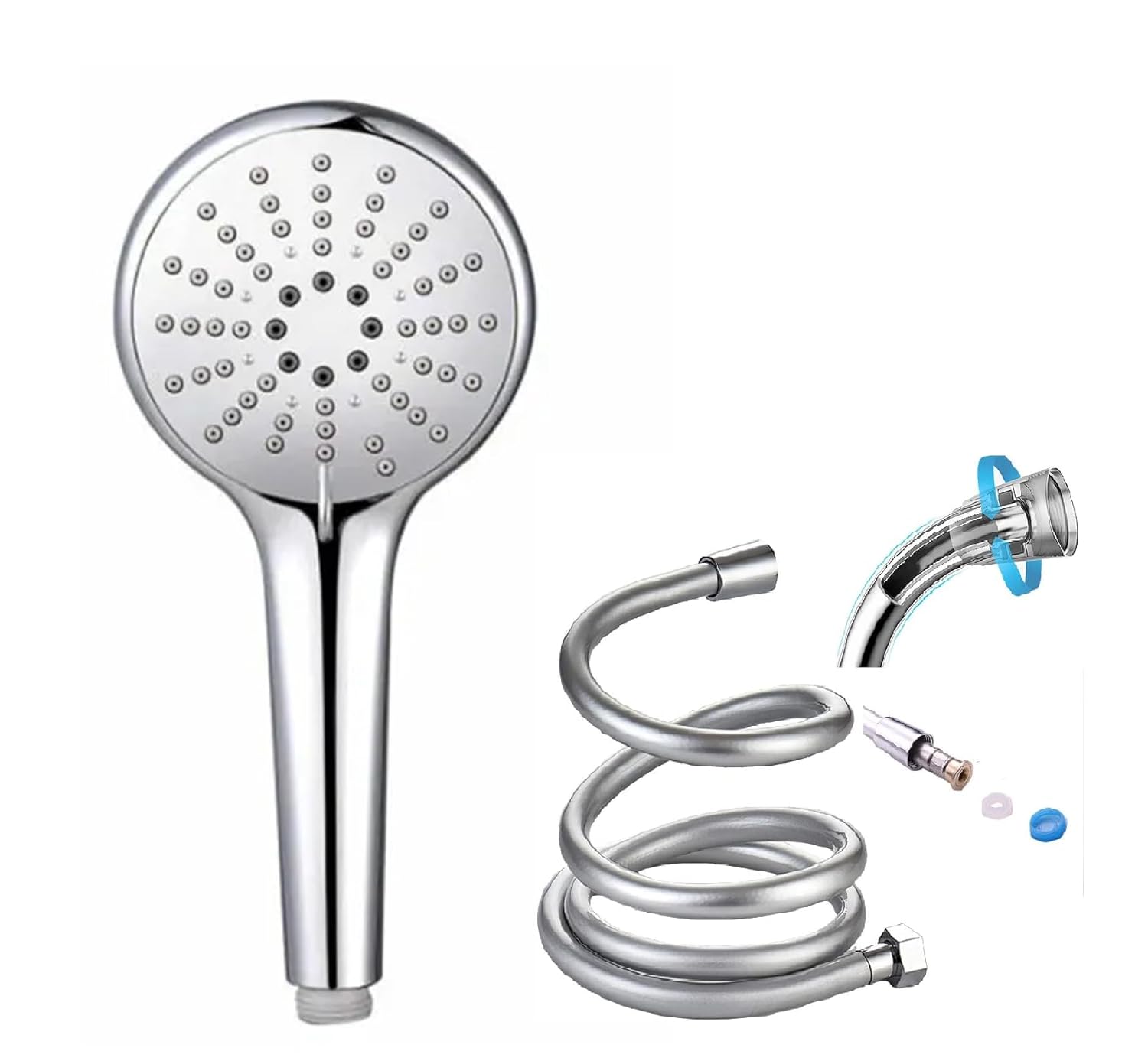 Bath Duş Seti / 3 Fonksiyonlu Yüksek Dayanımlı ABS Duş Başlığı + 170cm Ekstra Uzun Duş Hortumu/NEROLIA