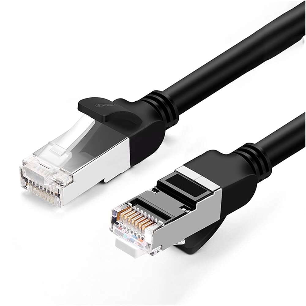 Ugreen Cat6 Saf Bakır Metal Konnektör Ethernet Kablosu Siyah 10 Metre