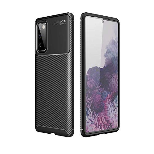 Spia Samsung Galaxy S20 FE ile uyumlu Kılıf Siyah Karbon Silikon Orijinal Esnek İnce Geliştirilmiş Dayanıklı Darbe Karşıtı Koruyucu Yeni Nesil Tasarım (Samsung Galaxy S20 FE, Siyah)