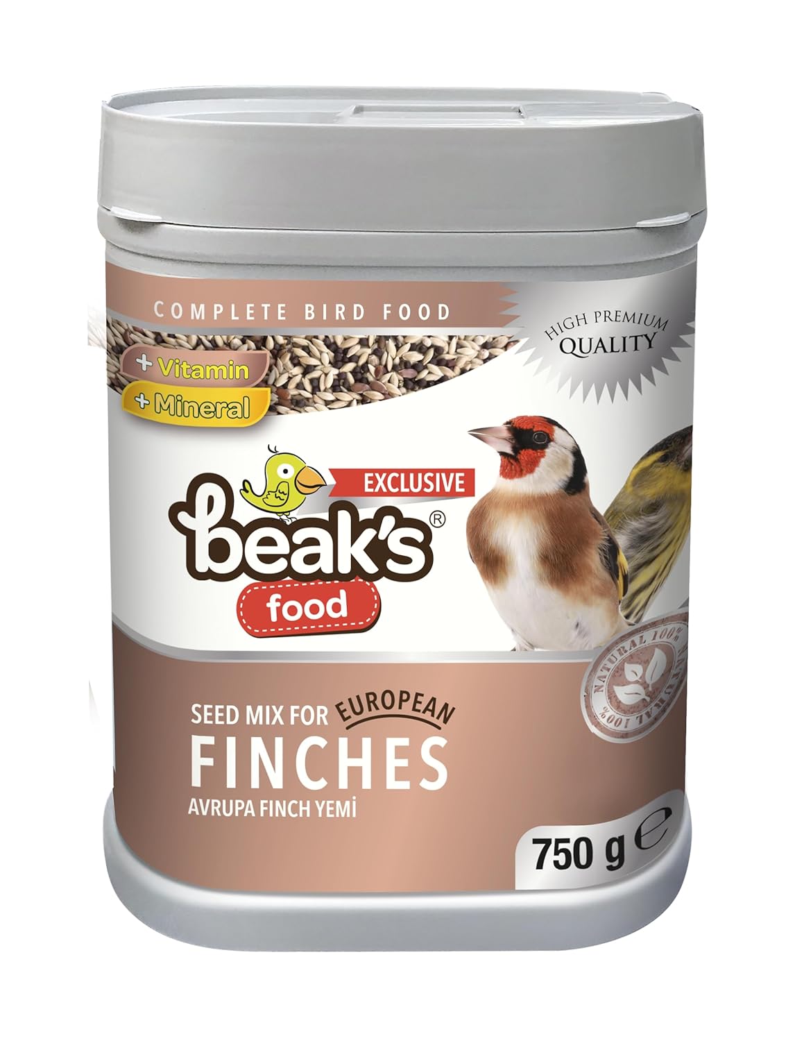 Beak's Kuş Yemi, Avrupa Finch Yemi, 750 Gr