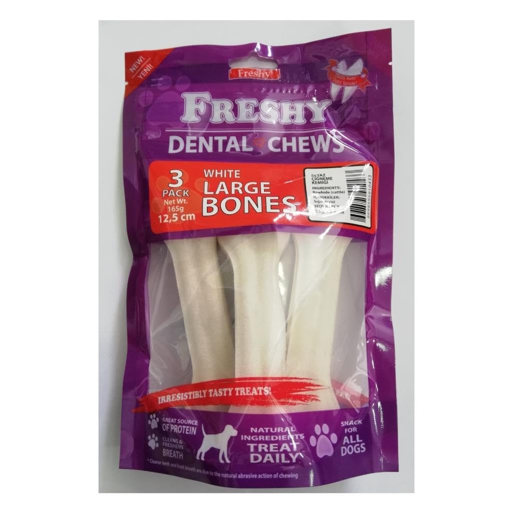 Irem Freshy Beyaz Press Deri Köpek Çiğneme Kemiği. 55Gr 3 Adet. 165Gr