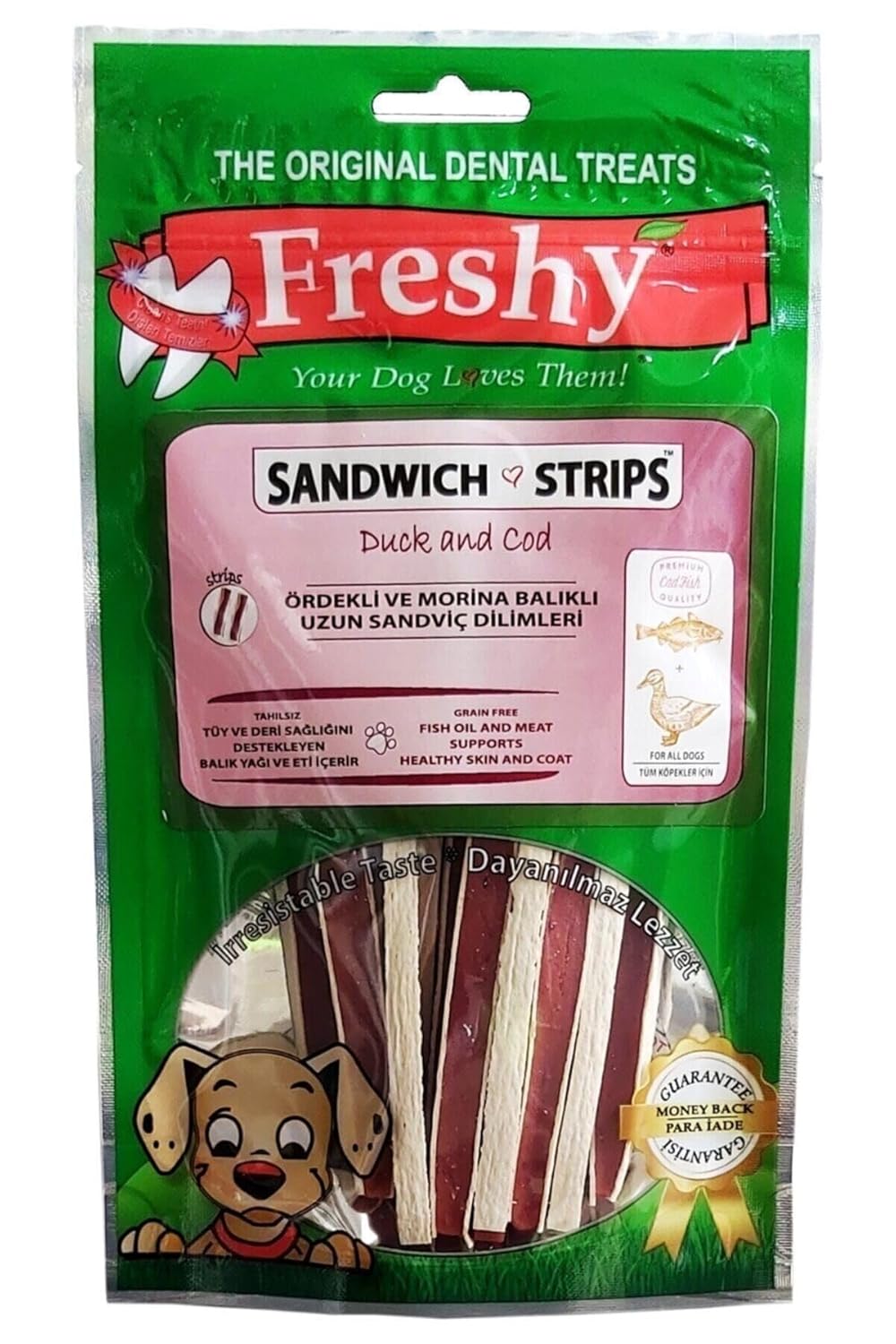 İREM Freshy sandwich Ördekli ve Morina balıklı sanddviç dilimleri. 80 gr