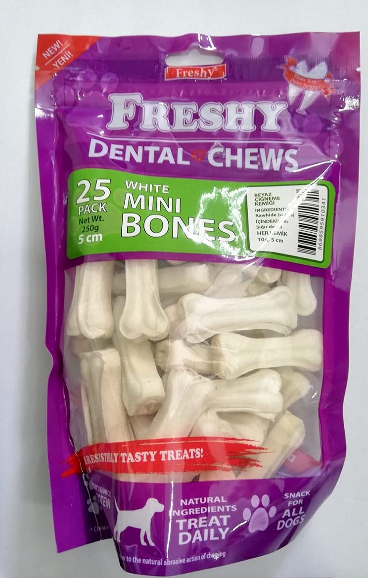 İREM Freshy Dental Mini bones Sütlü Köpek Çiğneme Kemiği 25 Adet.250 gr