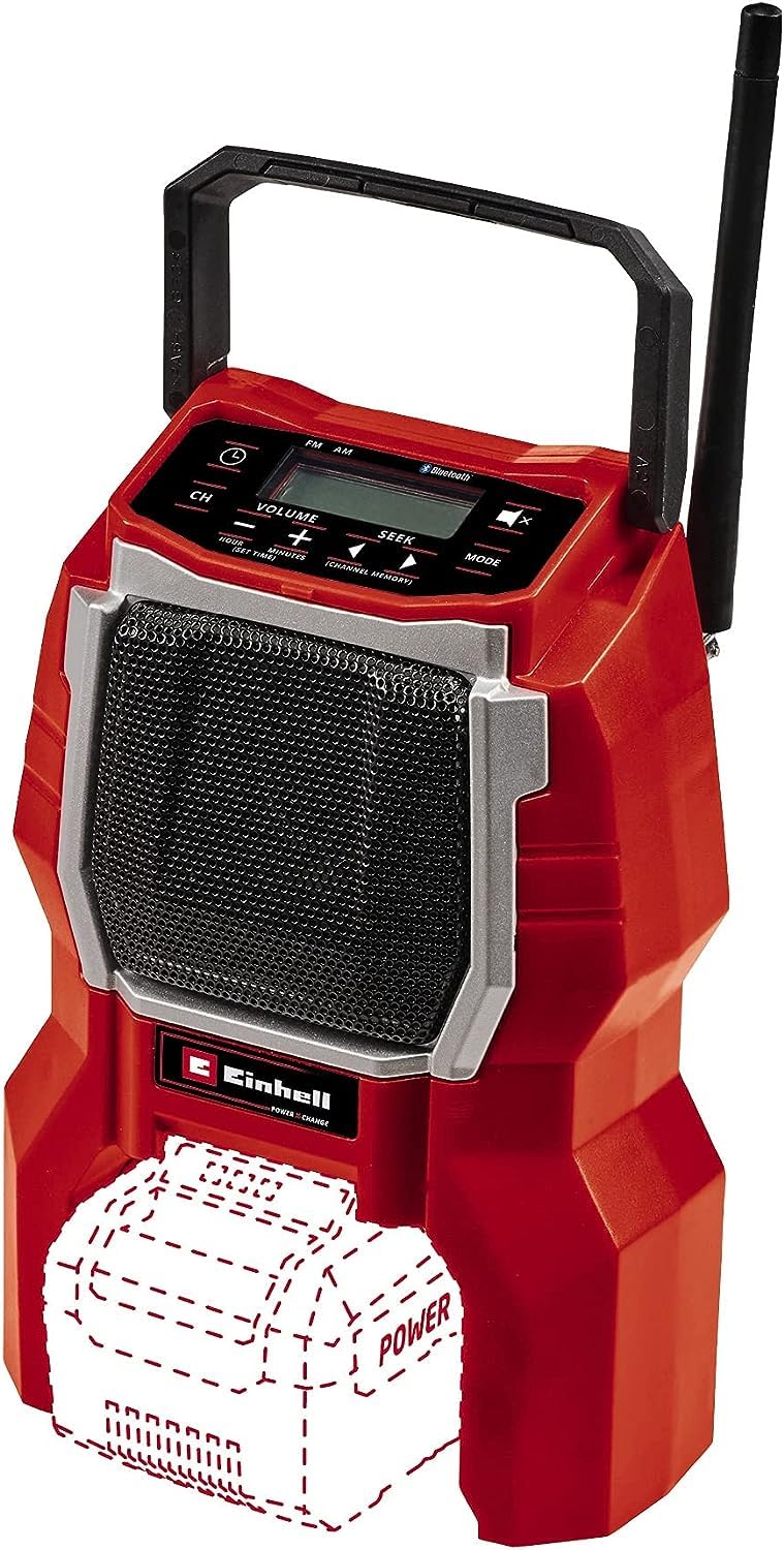 Einhell Akülü Radyo TC-RA 18 Li BT - Solo Power X-Change (Li-Ion, 18 V, 10 W hoparlör, Bluetooth, otomatik kanal arama, aydınlatmalı LCD ekran, akü ve şarj cihazı dahil değildir) - 3408017