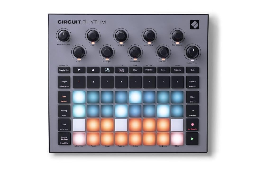Novation Circuit Rhythm Groovebox Synthesizer: Beats Yapmak ve Performans Sergilemek İçin 8 Örnek Parçaya Sahip Sampler ve Groovebox