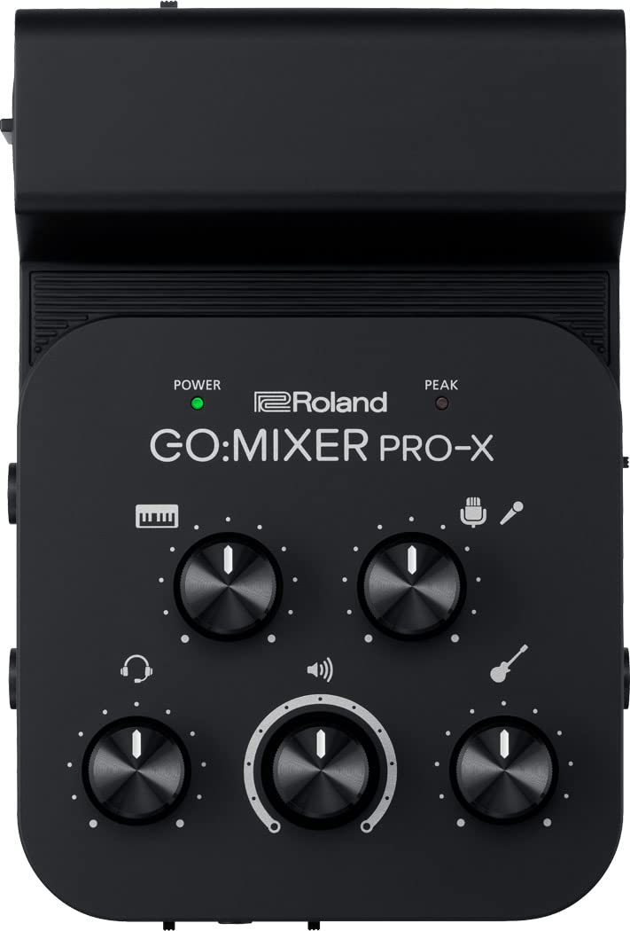 Roland GO:MIXER PRO-X akıllı telefonlar için ses mikseri, 7 ses kaynağına bağlayın ve karıştırın, sosyal içeriğinize ve canlı yayınlarınıza stüdyo kalitesi ekleyin | iOS ve Android cihazlarla uyumlu