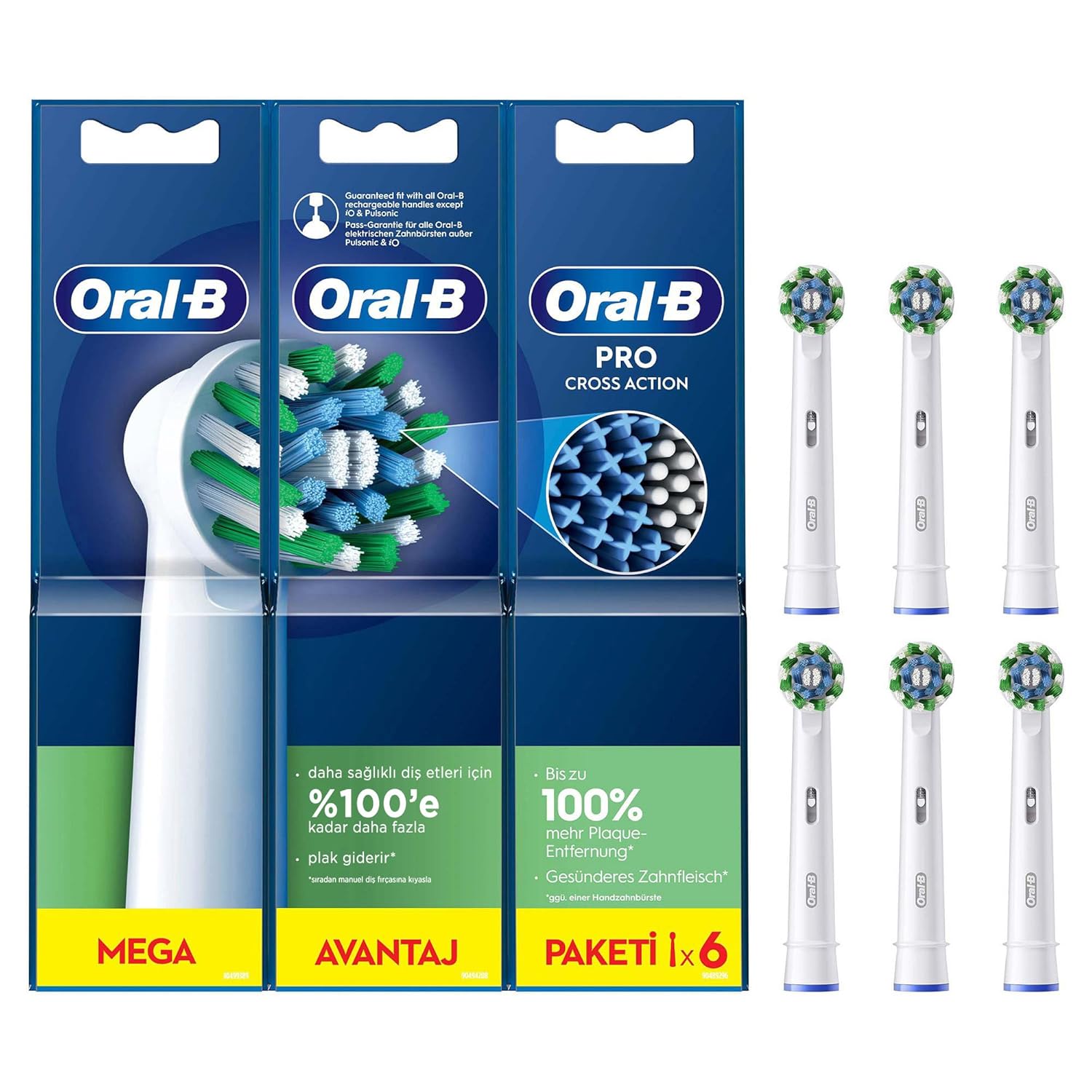 Oral-B Cross Action Şarjlı Diş Fırçası Yedek Başlığı 6 Adet