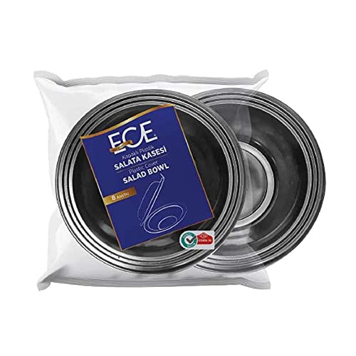 ECE KULLAN AT SİYAH ŞEFFAF KAPAKLI SALATA KASESİ 16 ADET
