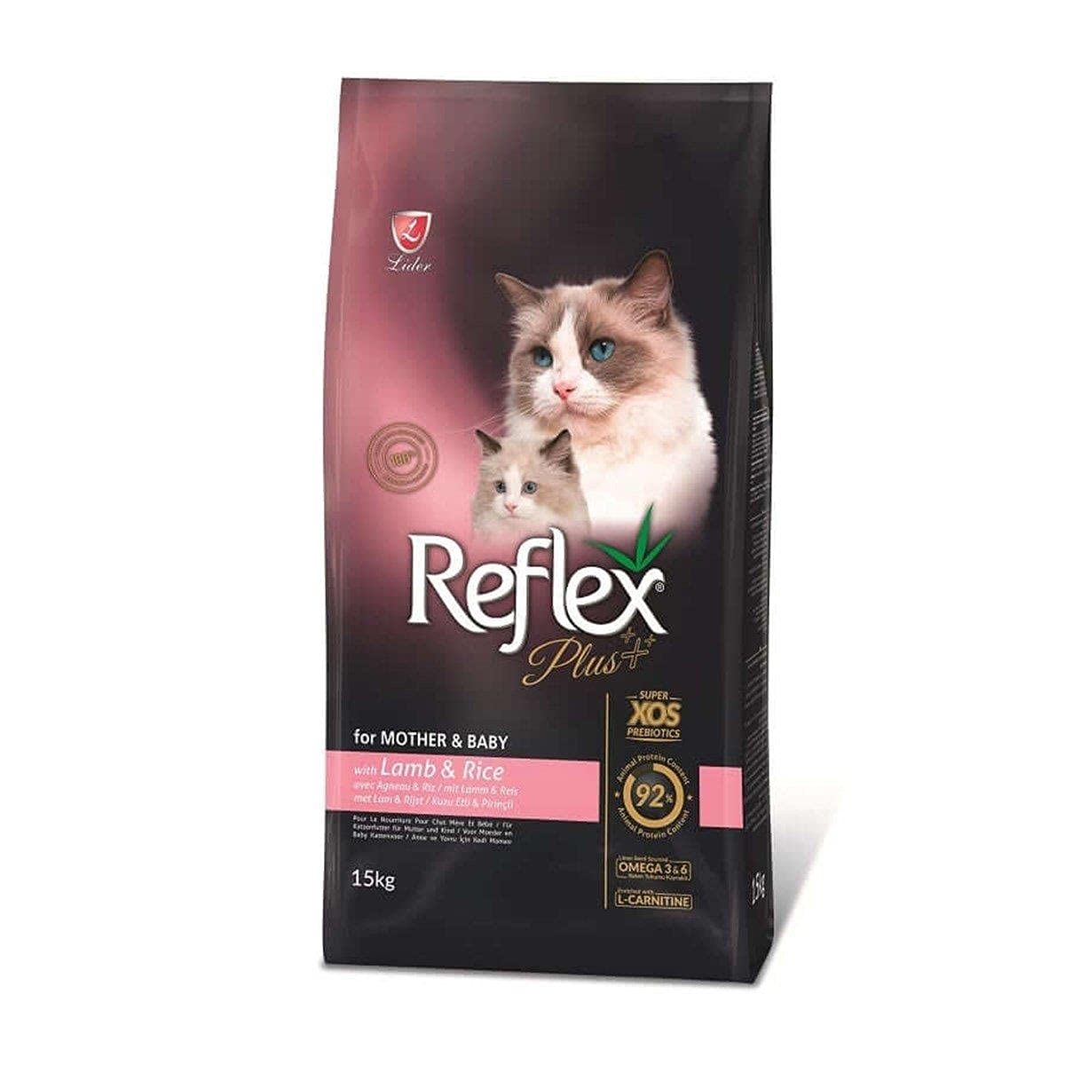REFLEX PLUS Anne&Bebek Kuzulu ve Pirinçli Kedi Maması 15 Kg