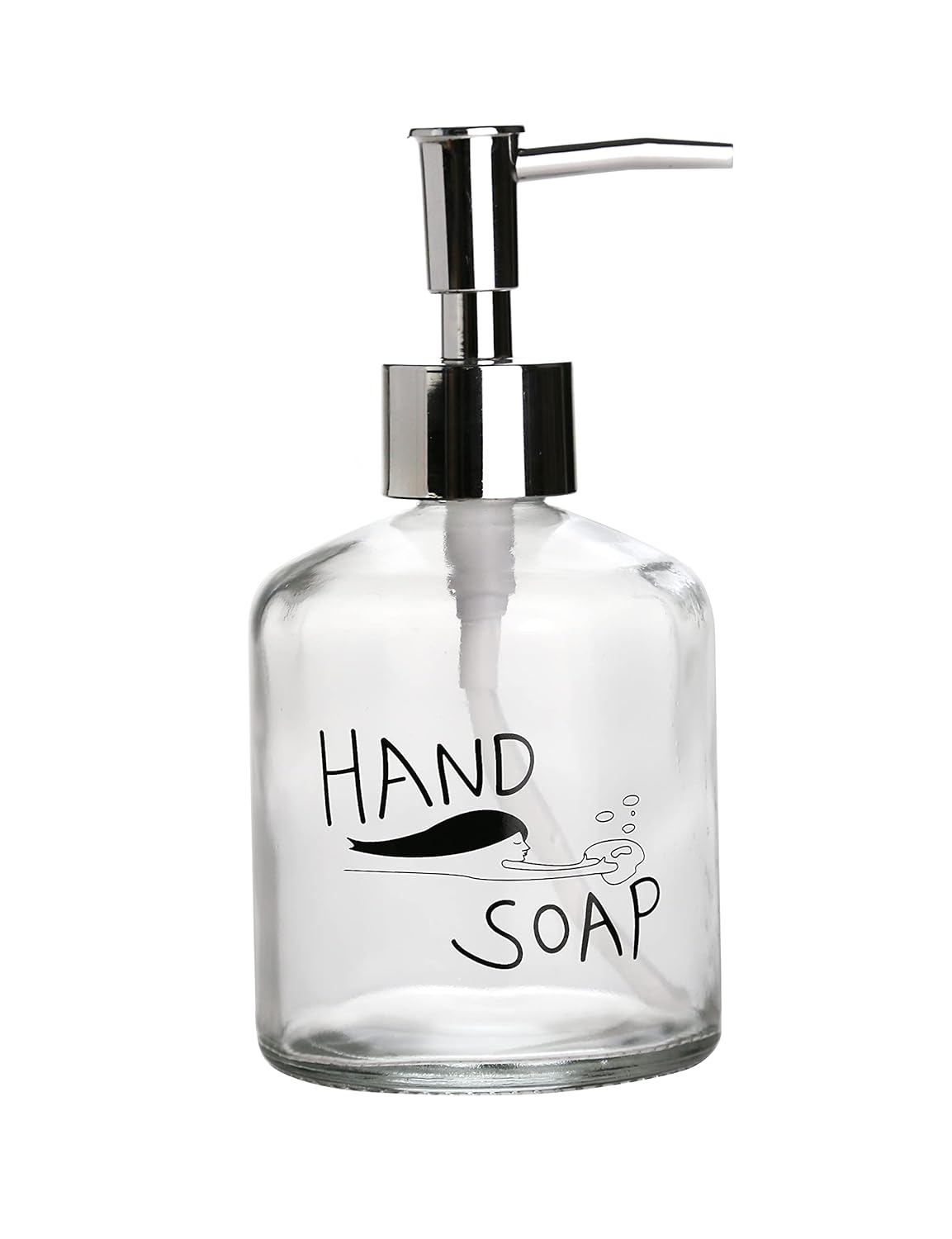 Cam Sıvı Sabunluk,El Sabunu Yazılı 300ml 7,6x15,5cm