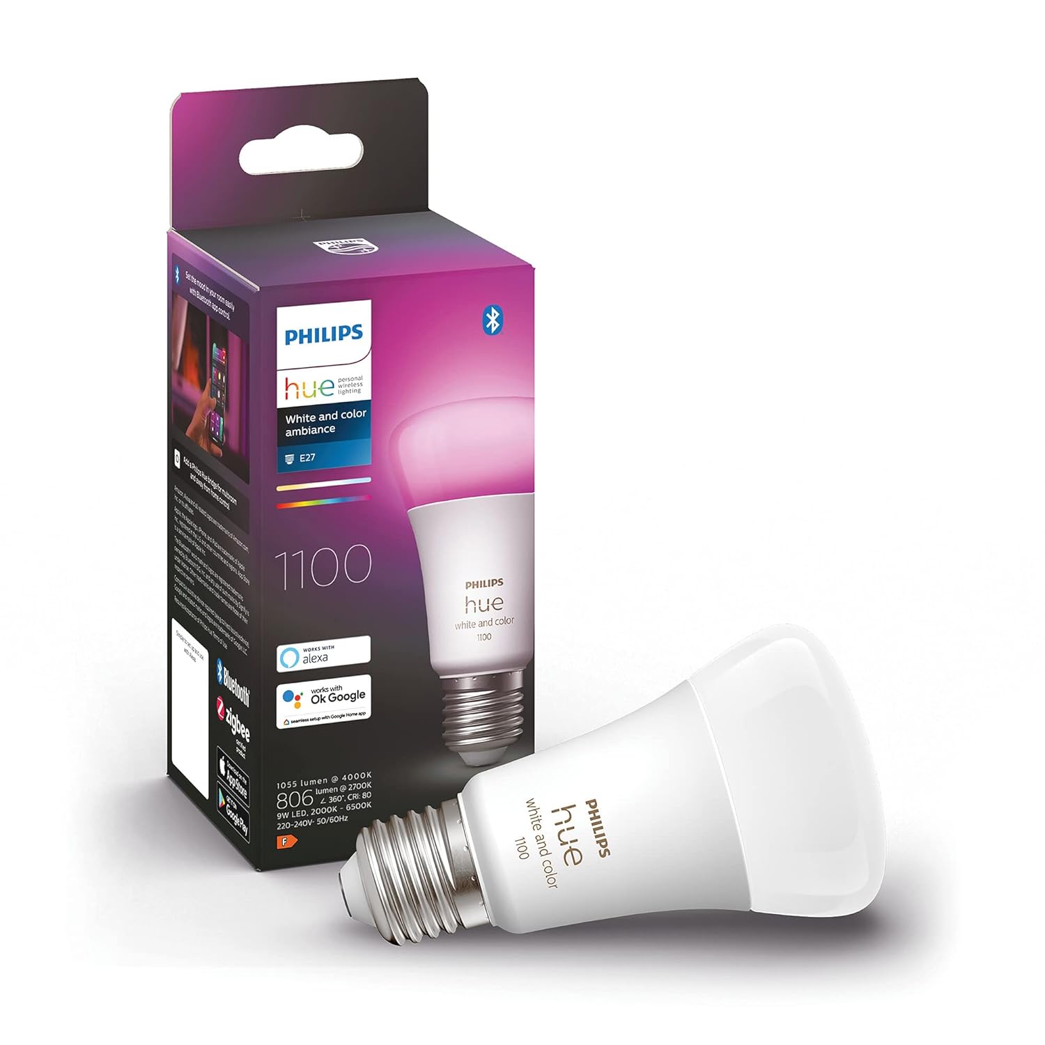 Philips HueWCA 9-75W Renkli Akıllı Ampul E27 Bluetooth Özellikli