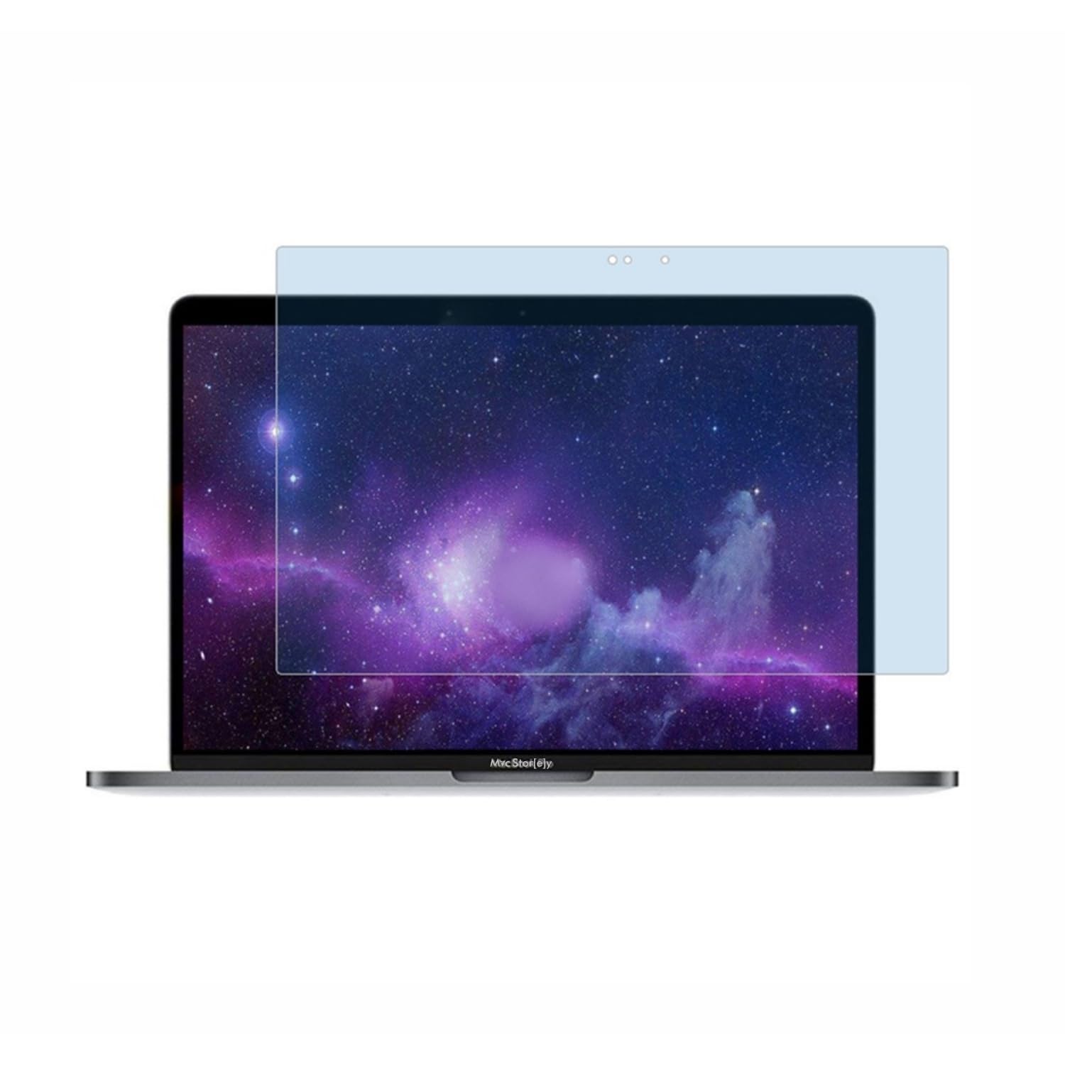 McStorey MacBook Air 13 ve MacBook Pro 13 inç Uyumlu Şeffaf Anti BlueRay Ekran Koruyucu Mavi Mor Işık Filtreli Touch Bar/Touch ID Destekli A1706 A1932 Şeffaf