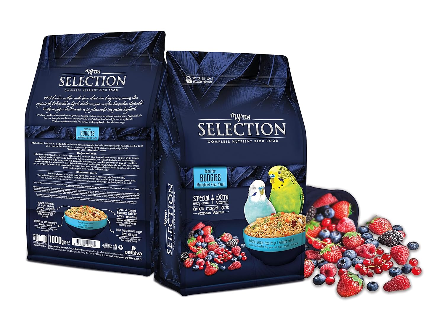 myyem Selection 10 çeşit gerçek meyve parçalı muhabbet yemi 1kg