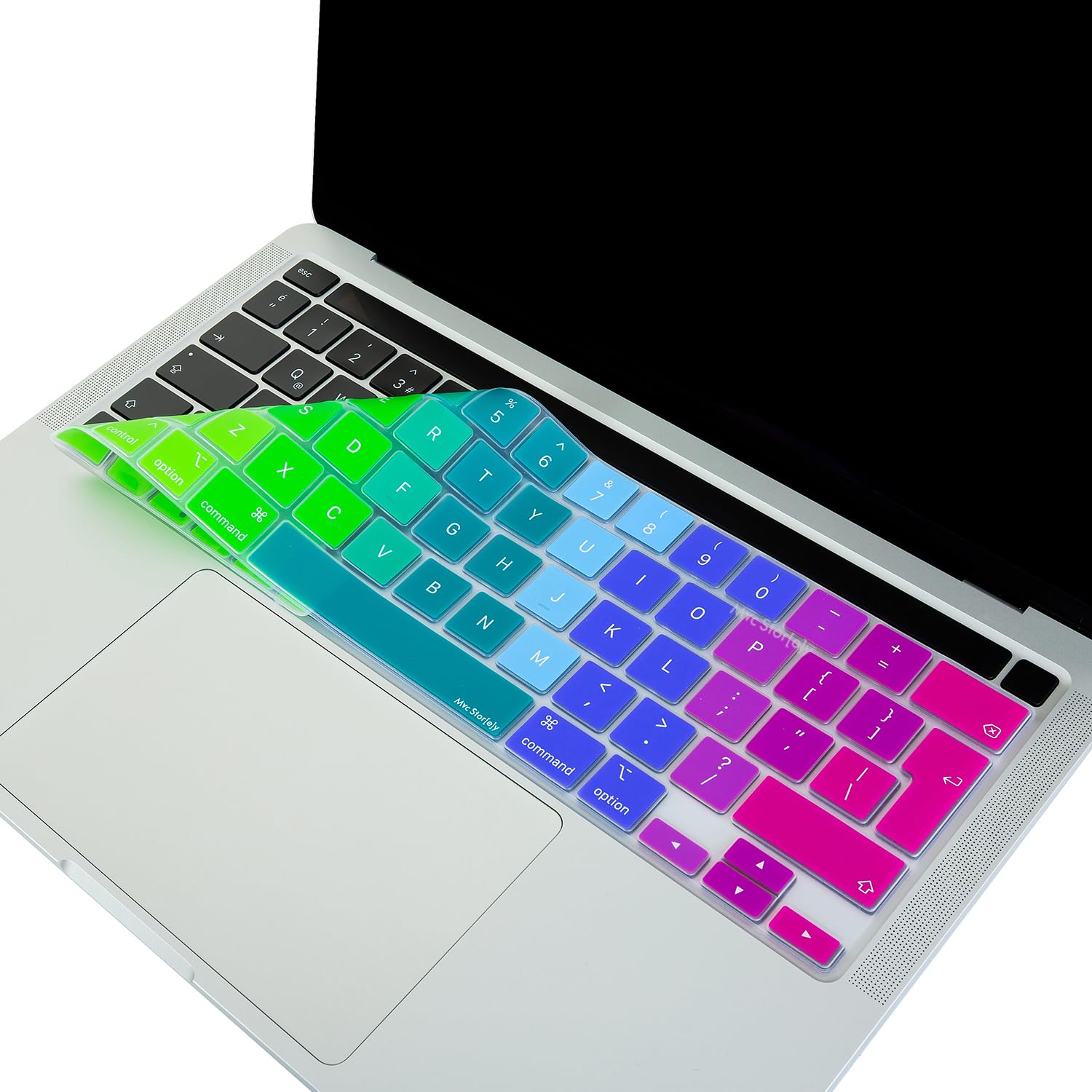 McStorey MacBook Pro Klavye Koruyucu UK Avrupa İngilizce ISO Ters L Enter – Touch Bar Uyumlu – 13 inç A2251 A2289 A2338 (M1/M2) – 16 inç A2141 – Ultra İnce Silikon Pembe Yeşil