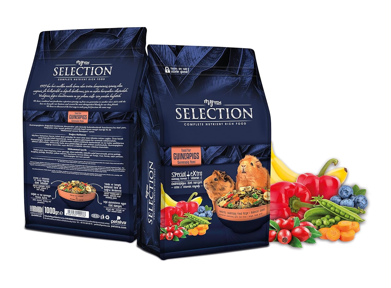 myyem Selection yaban mersini kırmızı biber ve kuşburnu takviyeli guıneapıgs yemi 750gr