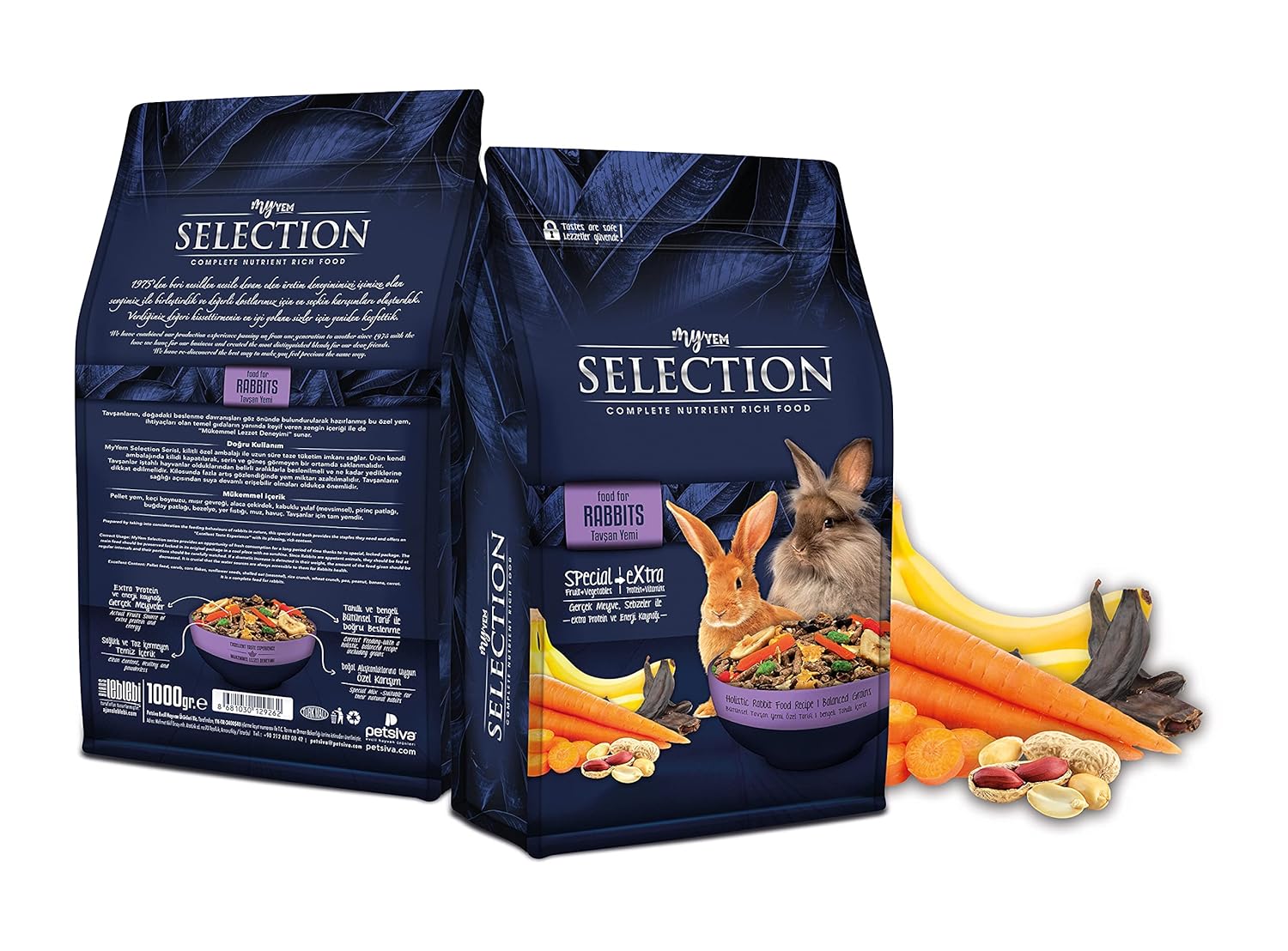 myyem Selection kuru sebze ve meyveli takviyeli tavşan yemi 750gr